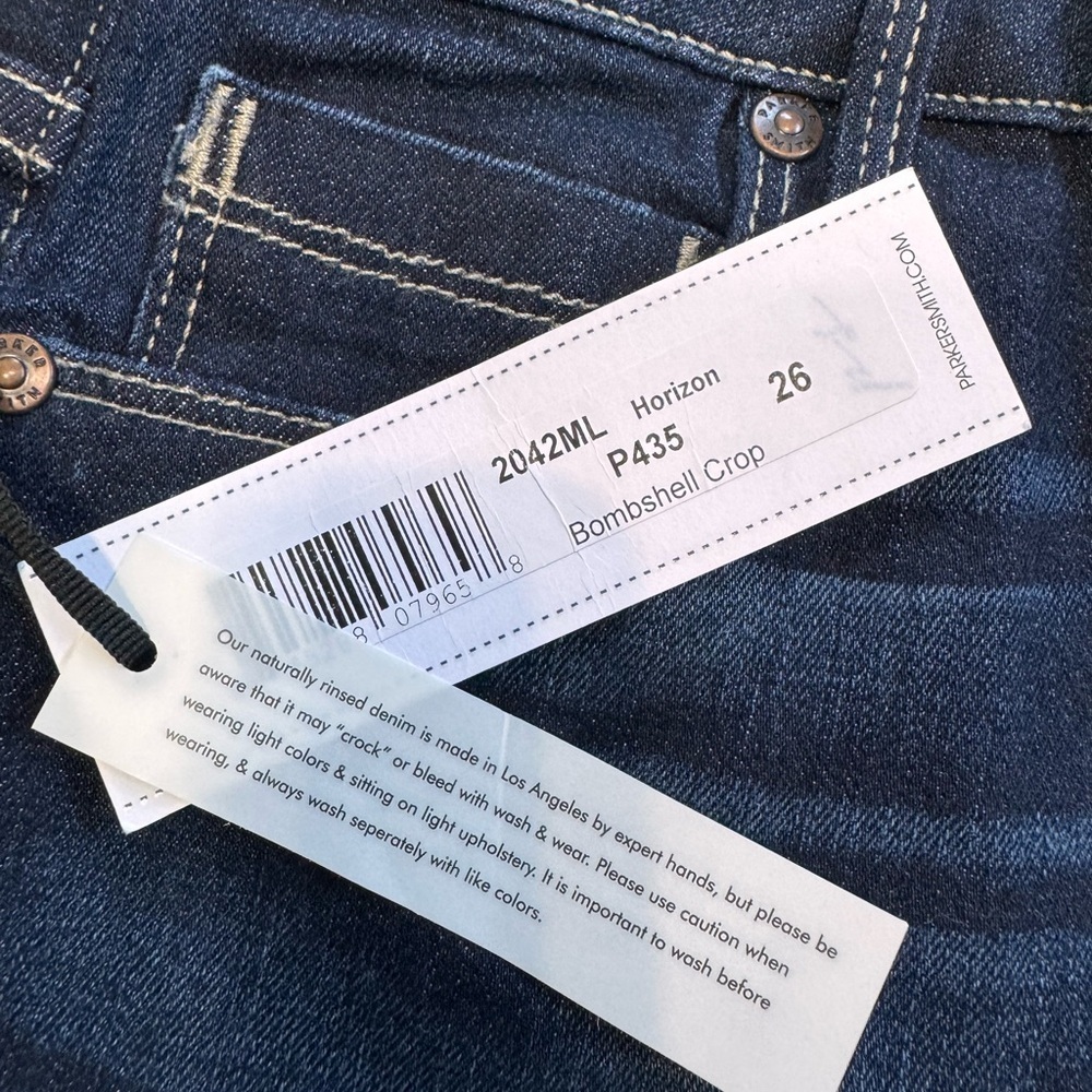 PARKER SMITH Bombshell Horizon High Rise Cropped Jeans Dark Indigo, size 26 NWT - Picture 6 of 16
